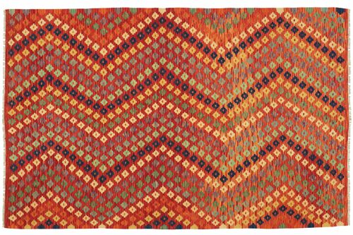 Afghan Maimana Kelim Bunt 248x176 Handgewebt Teppich 180x250 Handarbeit Orient Zimmer