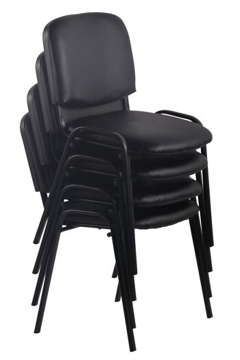 Chaises - Chaises chaises de salle à manger - Lot de 12 - Empilable - Cuir artificiel - 53x53x83 cm - Marron, SKU921 7