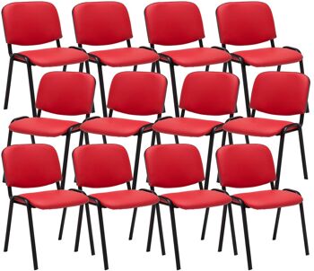 Chaises - Chaises chaises de salle à manger - Lot de 12 - Empilable - Cuir artificiel - 53x53x83 cm - Rouge , SKU926 1