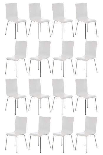Chaises - Chaises de salle à manger - Lot de 16 - Design - Bois - 43x47x87 cm - Blanc , SKU929