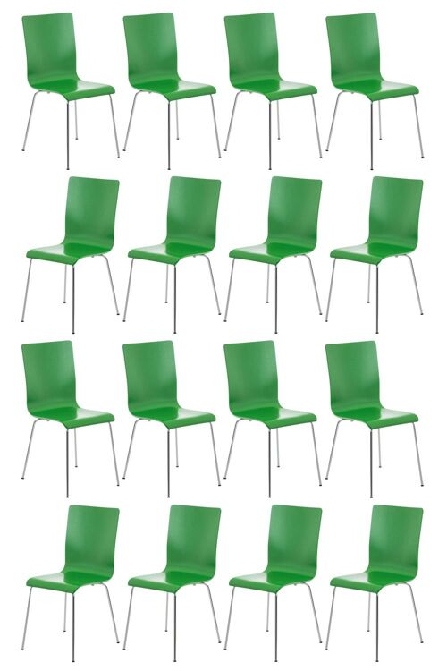 Stoelen - Eetkamerstoelen - Set van 16 - Design - Hout - 43x47x87 cm - Groen , SKU930