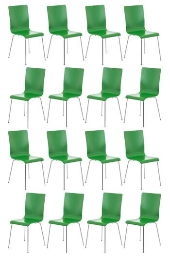 Chaises - Chaises de salle à manger - Lot de 16 - Design - Bois - 43x47x87 cm - Vert , SKU930