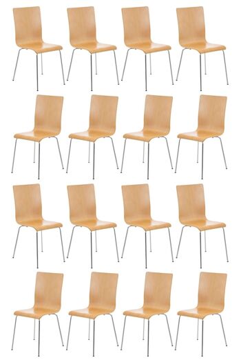Chaises - Chaises de salle à manger - Lot de 16 - Design - Bois - 43x47x87 cm - Natura , SKU932