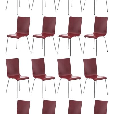 Stoelen - Eetkamerstoelen - Set van 16 - Design - Hout - 43x47x87 cm - Rood , SKU935