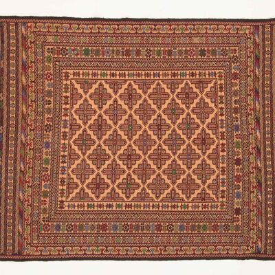 Afghan Mushwani Kilim 192x126 Tappeto intrecciato a mano 130x190 Motivo geometrico multicolore