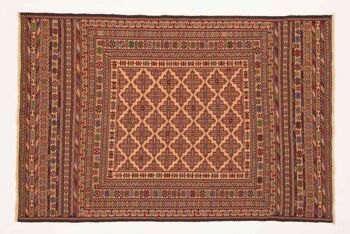 Afghan Mushwani Kilim 192x126 Tapis tissé à la main 130x190 motif géométrique multicolore 1