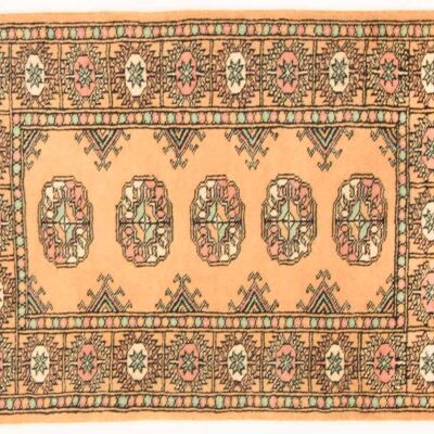 Pakistan Bukhara 92x63 alfombra anudada a mano 60x90 beige patrón geométrico, pelo corto