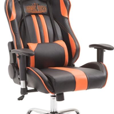 Gamingstoel kunstleer - zonder voetensteun - zwart/oranje - 135x70x135 , SKU955