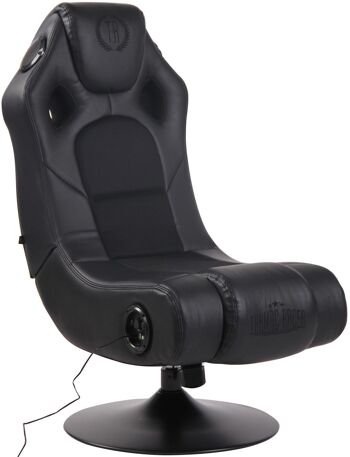 Chaise de jeu - Chaise pivotante - Chaise sonore - Noir/Noir , SKU957 1