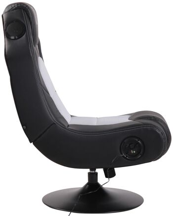 Chaise de jeu - Chaise pivotante - Chaise sonore - Blanc/Noir , SKU958 9