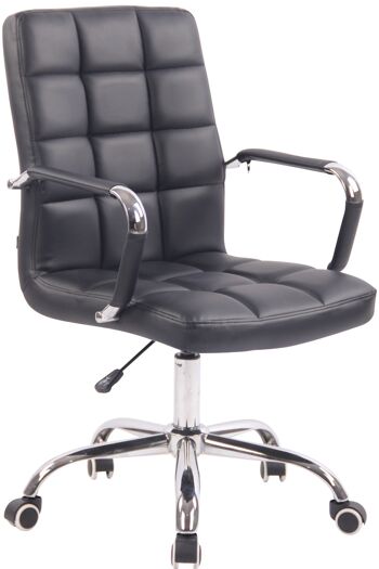 Chaise de bureau - Chaise de bureau pour adultes - Design - Réglable en hauteur - Cuir artificiel - Noir , SKU1026