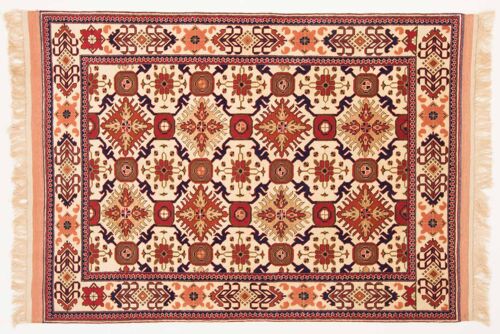 Afghan Mauri Kabul 150x114 Handgeknüpft Teppich 110x150 Beige Geometrisch Muster