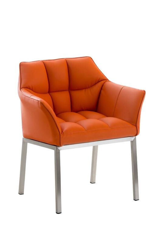Eetkamerstoel - Stoel - Comfortabel - Kunstleer - Oranje , SKU1042