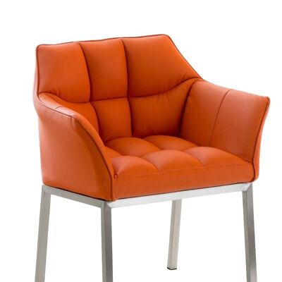 Eetkamerstoel - Stoel - Comfortabel - Kunstleer - Oranje , SKU1042