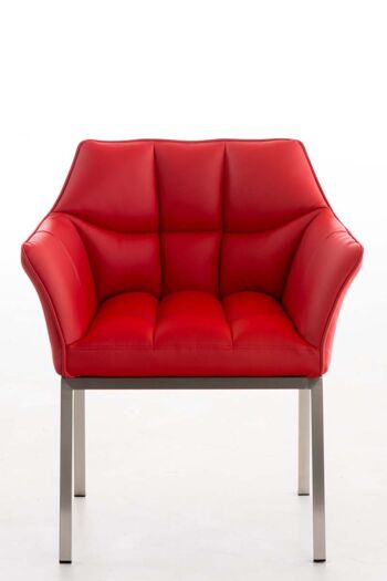 Chaise de salle à manger - Chaise - Confortable - Cuir artificiel - Blanc , SKU1046 6