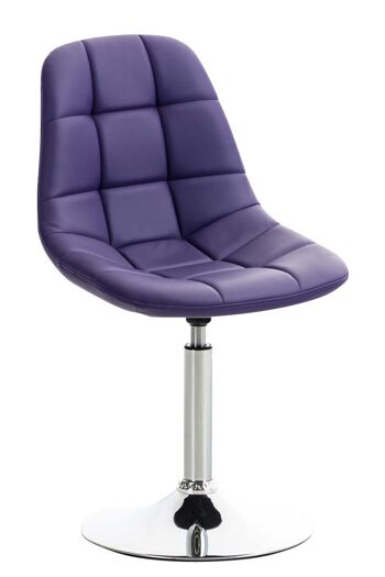 Chaise de salle à manger - Cuir artificiel - Pied trompette - Stable - Violet , SKU1081 1