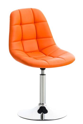 Chaise de salle à manger - Cuir artificiel - Pied trompette - Stable - Orange , SKU1082 1