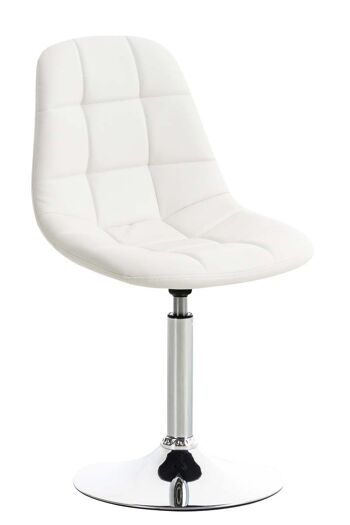 Chaise de salle à manger - Cuir artificiel - Pied trompette - Stable - Blanc , SKU1087 1