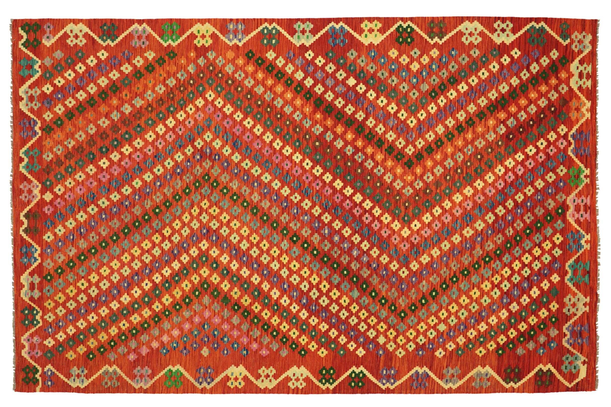 Afghan Maimana Kilim Colorato 295x205 Tappeto tessuto a mano 210x300 Handcraft Orient Room