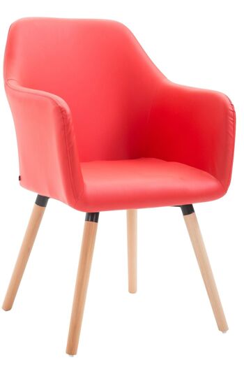 Chaise de salle à manger - Cuir artificiel - Stable - Rouge , SKU1091 1