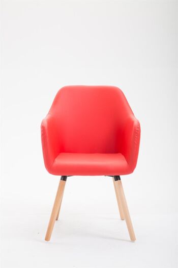 Chaise de salle à manger - Cuir artificiel - Stable - Rouge , SKU1091 8