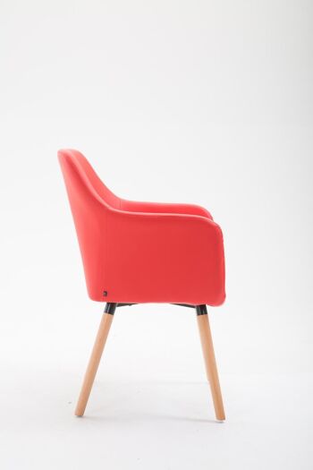 Chaise de salle à manger - Cuir artificiel - Stable - Rouge , SKU1091 9