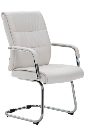 Chaise de salle à manger - Cuir artificiel - Stable - Blanc , SKU1093 1