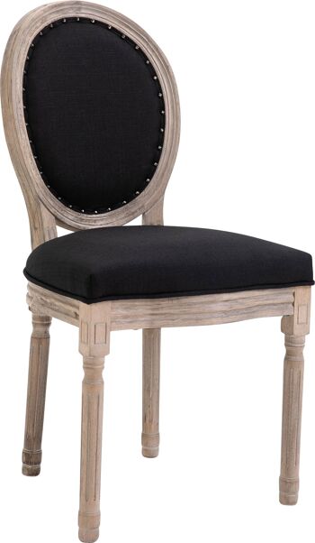 Chaise de salle à manger - Antique - Tissu - Noir , SKU1115 1