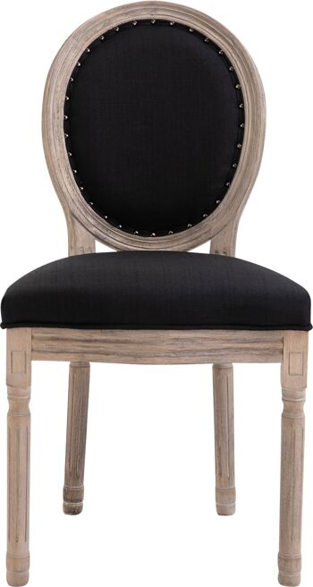 Chaise de salle à manger - Antique - Tissu - Noir , SKU1115 2