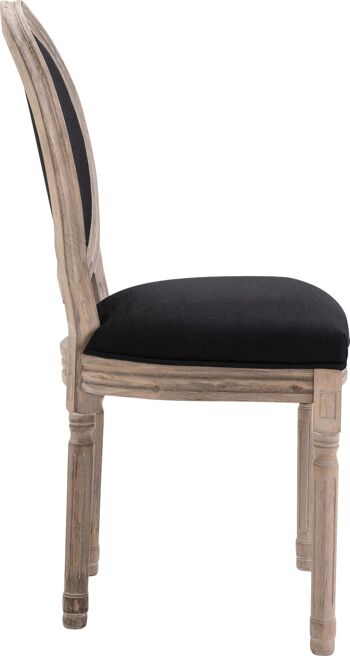 Chaise de salle à manger - Antique - Tissu - Noir , SKU1115 3