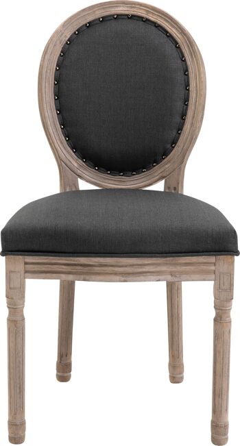 Chaise de salle à manger - Antique - Tissu - Noir , SKU1115 4