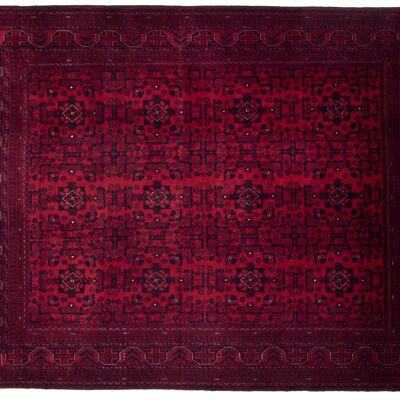 Afghan Belgique Khal Mohammadi 194x152 alfombra anudada a mano 150x190 marrón geométrico