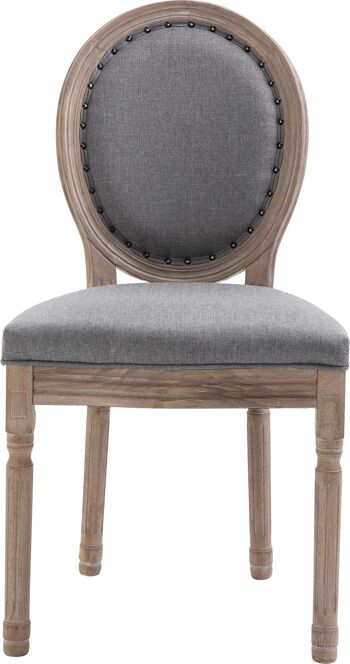 Chaise de salle à manger - Antique - Tissu - Crème , SKU1119 6