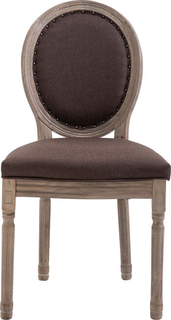 Chaise de salle à manger - Antique - Tissu - Crème , SKU1119 8