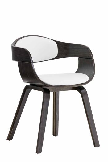 Chaise de salle à manger - Cuir artificiel - Moderne - Stable - Blanc/Gris, SKU1139 1