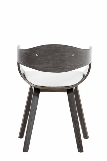 Chaise de salle à manger - Cuir artificiel - Moderne - Stable - Blanc/Gris, SKU1139 8