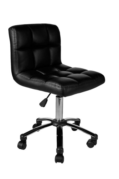 Bureaustoel - Kruk - Dikke comfortabele zitting - Verstelbaar - Zwart , SKU1145
