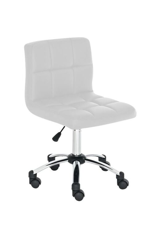 Bureaustoel - Kruk - Dikke comfortabele zitting - Verstelbaar - Wit , SKU1146