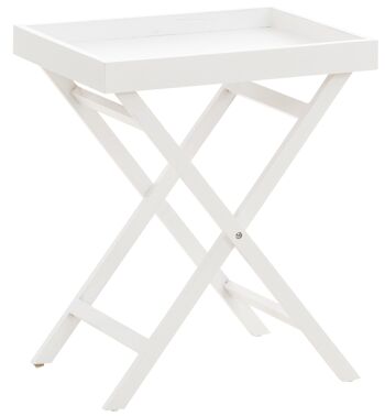 Table d'appoint - Table pliante - Plateau - Gain de place - Bois - 51x39x61 cm - Blanc , SKU1151 1