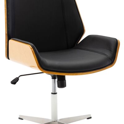 Bezoekersstoel - kunstleer - naturel  - zwart , SKU1156