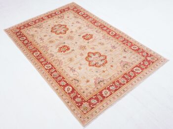 Tapis Afghan Feiner Chobi Ziegler 176x121 noué main 120x180 motif fleur rouge 3