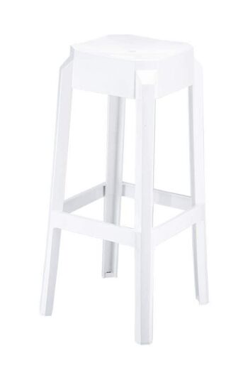 Tabouret de bar - Ensemble de 2 tabourets de bar - Repose-pieds - Plastique - 36x36x75 cm - Rouge , SKU1161 3