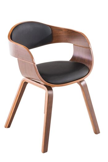 Chaise de salle à manger - Chaise - Cuir artificiel - Noyer/Noir , SKU1168 1
