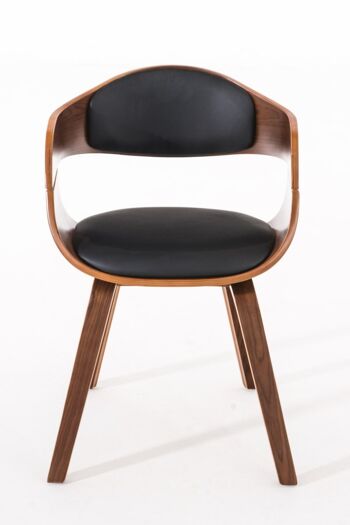 Chaise de salle à manger - Chaise - Cuir artificiel - Noyer/Noir , SKU1168 2