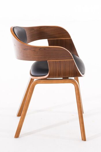 Chaise de salle à manger - Chaise - Cuir artificiel - Noyer/Noir , SKU1168 3