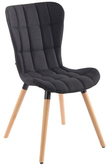 Chaise de salle à manger - Tissu - Dossier haut - Moderne - Noir , SKU1176 1