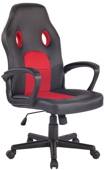 chaise de bureau | Jeux | Apprendre | Confortable - Noir/Rouge , SKU1211 2