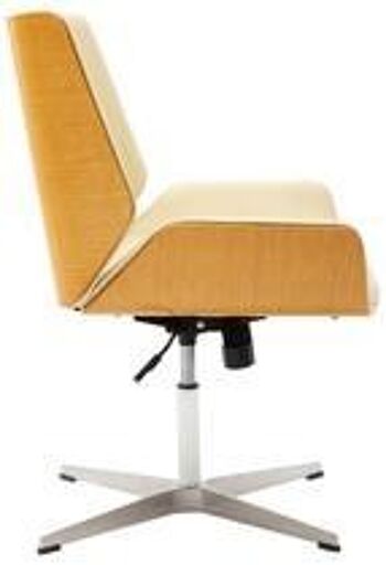 Chaise - Chaise de conférence - Protecteurs de sol - Réglable - Cuir artificiel - Marron - 60x65x95 cm - Naturel/Noir, SKU1222 5