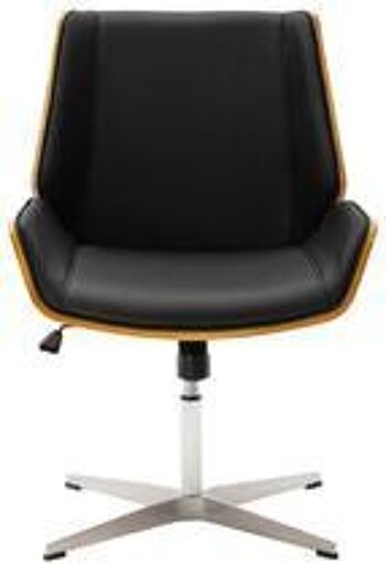 Chaise - Chaise de conférence - Protecteurs de sol - Réglable - Cuir artificiel - Marron - 60x65x95 cm - Naturel/Noir, SKU1222 7