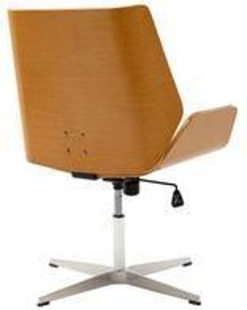 Chaise - Chaise de conférence - Protecteurs de sol - Réglable - Cuir artificiel - Marron - 60x65x95 cm - Naturel/Noir, SKU1222 10